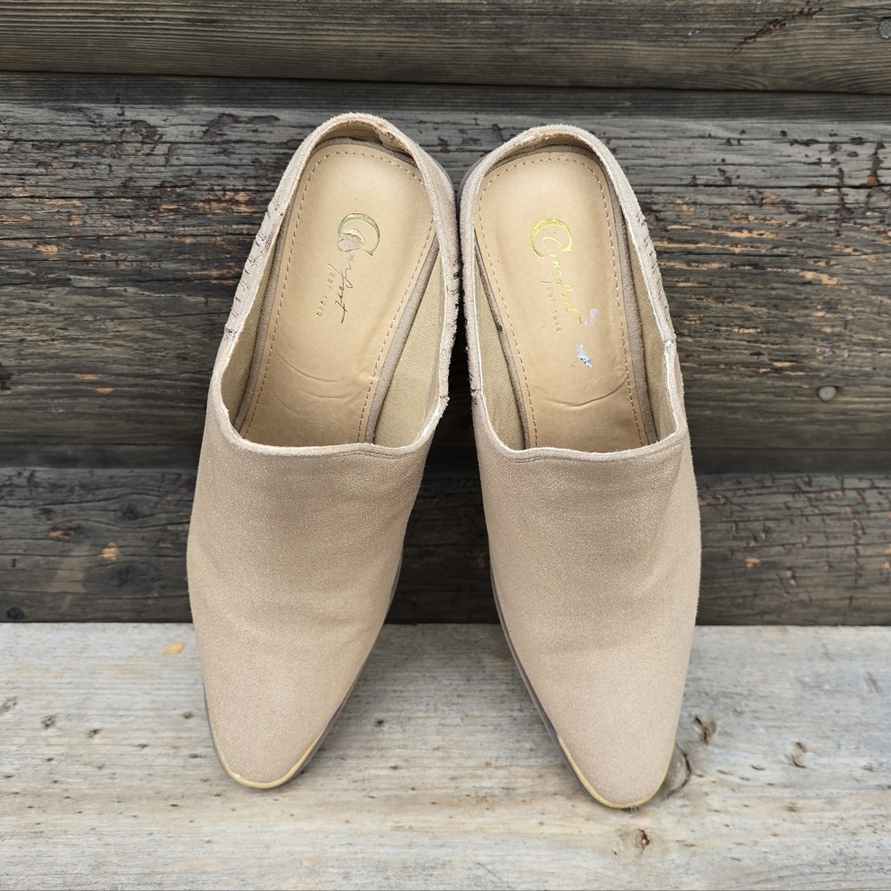 C Comfort NEW Modern Western Minimalist Pointed Heel Mule Bootie 8W - Picture 6 of 13